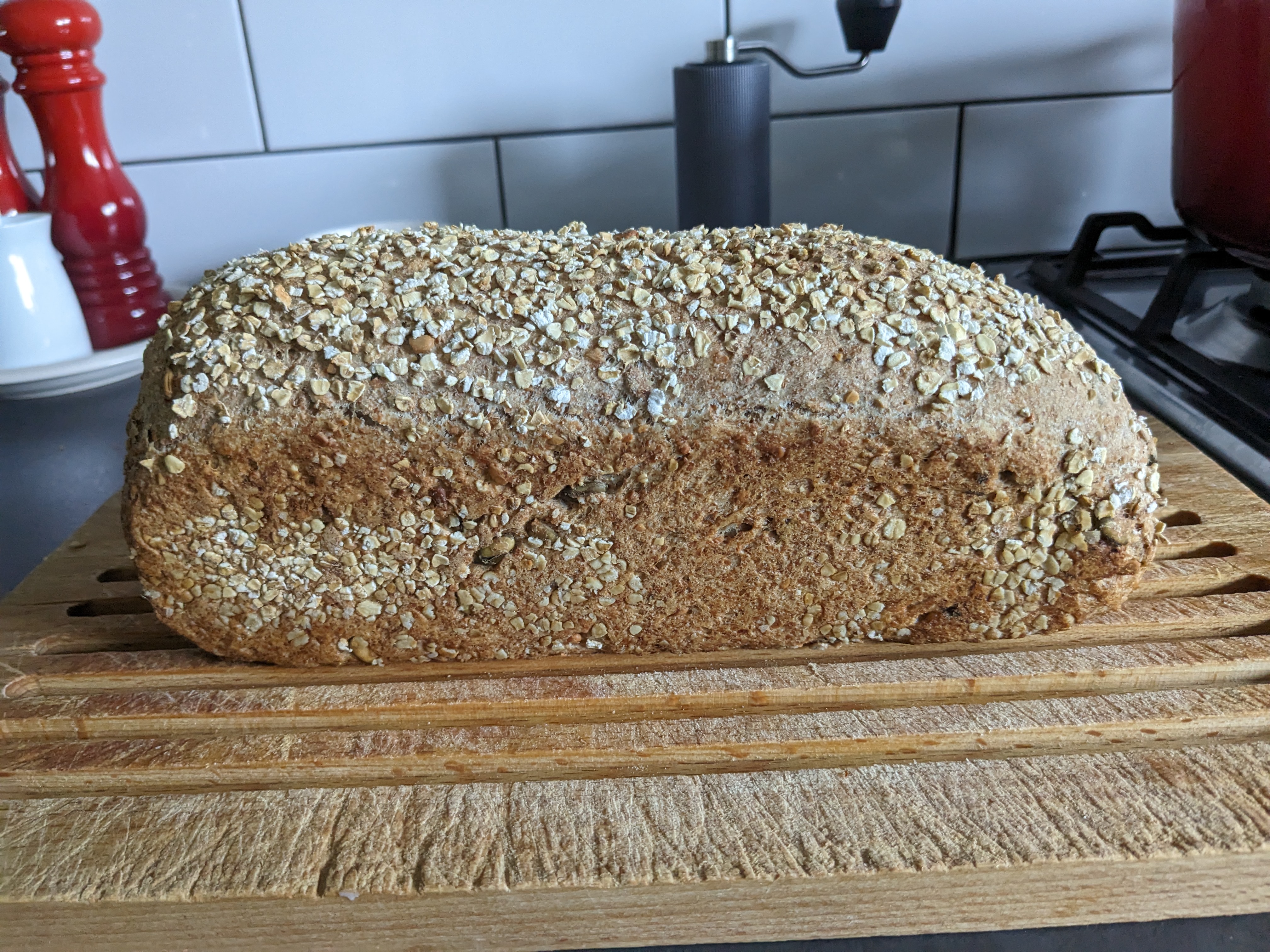 An image of a bread called “Back into baking: a Hartog volkoren with seeds”