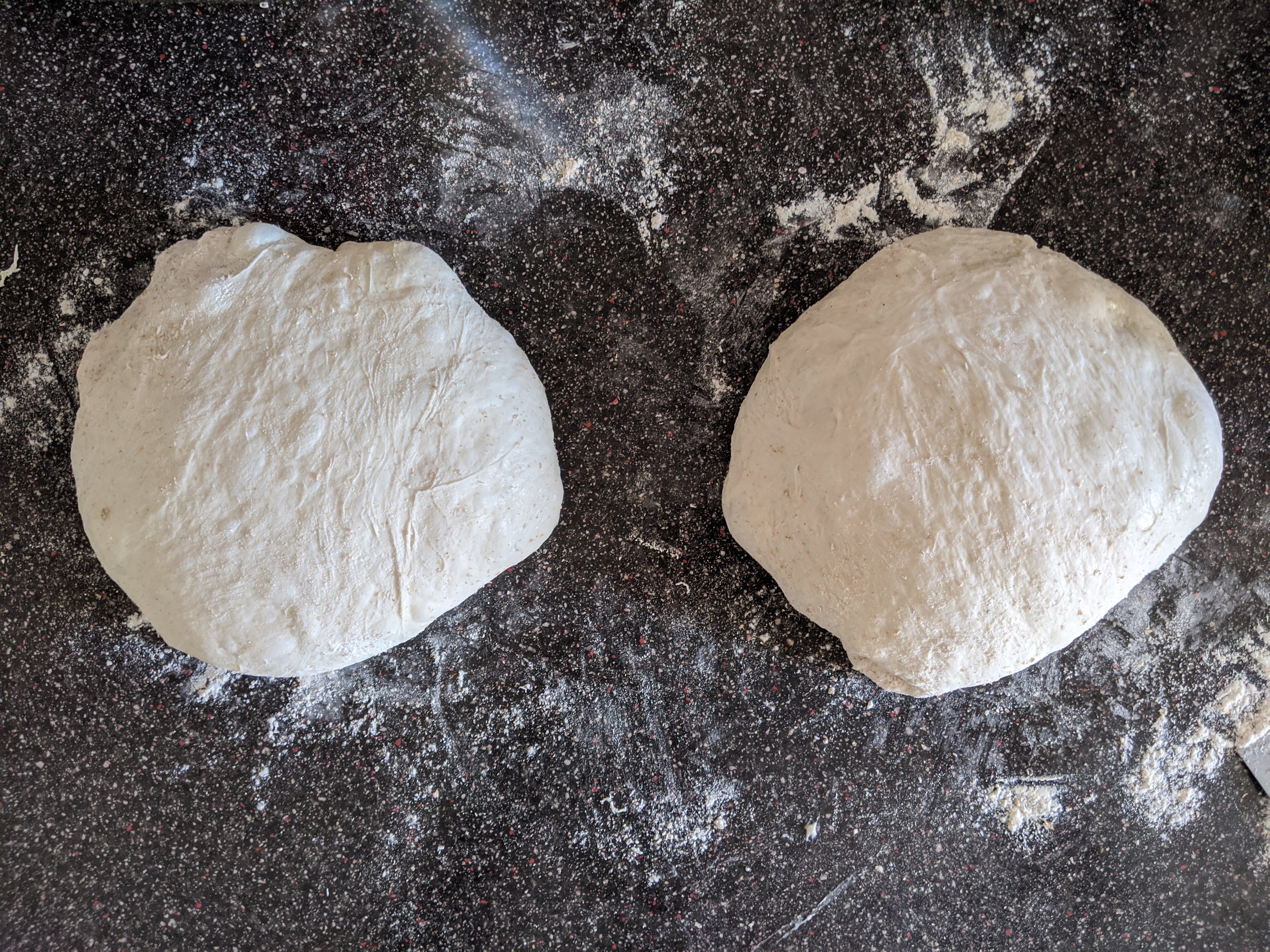 The dough before going into proofing baskets